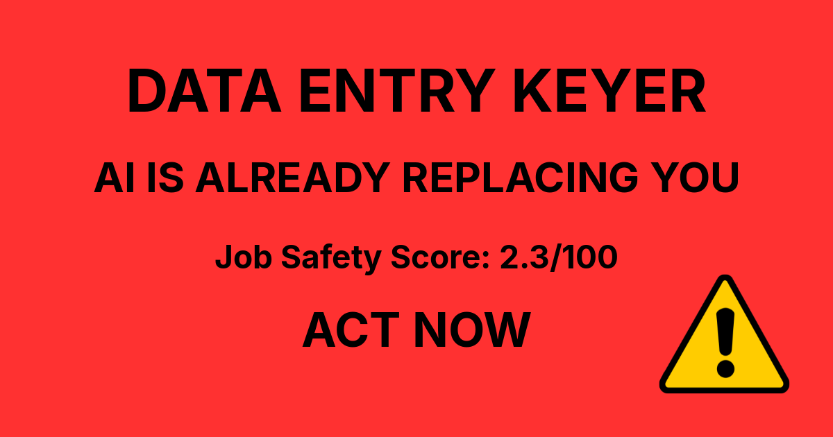 Will AI Replace Data Entry Keyer Jobs? | JobZone Risk
