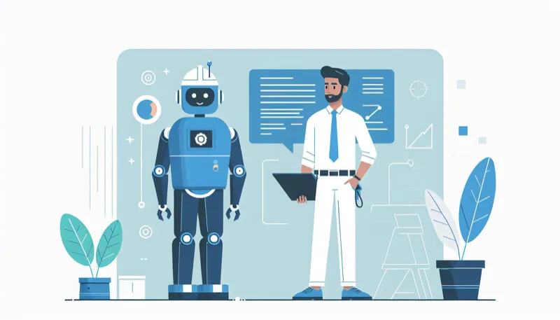 Human worker collaborating with AI